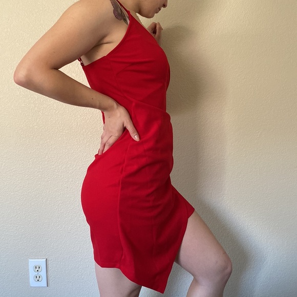 Red Wrap Dress - Picture 4 of 5